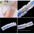 Best Seller wholesale Rhinestone New Fashion High Quality Lace Blue Wedding Bridal Garter